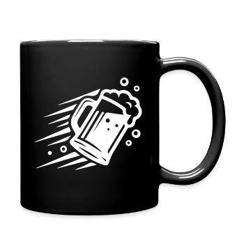 Icône du verre de bière à bière de blé - Mug uni - noir - Droite