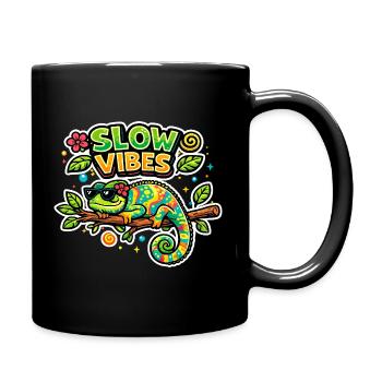 Slow Vibes Chameleon - Full Colour Mug - black - Right