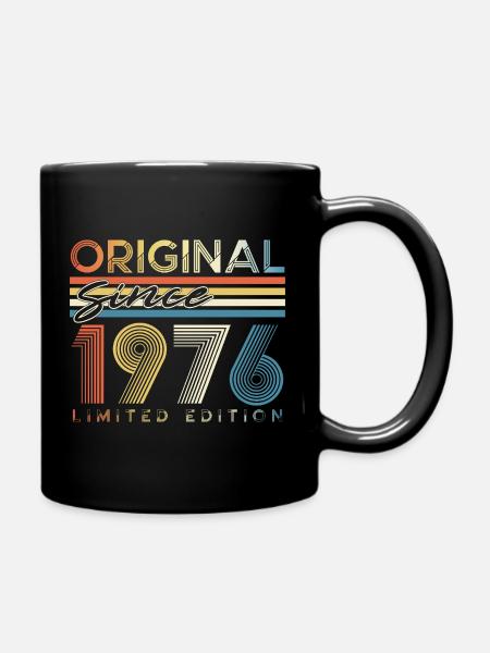 1976 Vintage 50-vuotissyntymäpäivän 50-vuotisjuhlalahja - Yksivärinen muki - musta