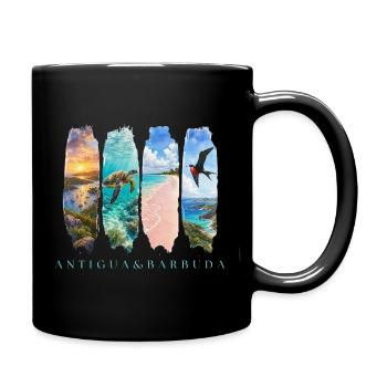 Antigua Barbuda Travel – Caribbean Beach & Sea - Full Colour Mug - black - Right