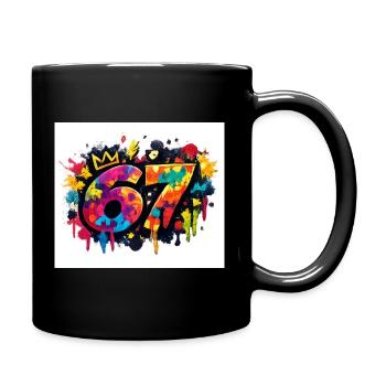 Königliche 67 Farbexplosion - Tasse einfarbig - Schwarz - Rechts