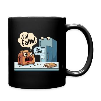 J'ai Faim Humour Grille-Pain Frigo - Mug uni - noir - Droite