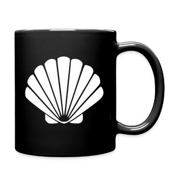 Scallop Shell Vacation Beach Travel Gift - Full Colour Mug - black - Right