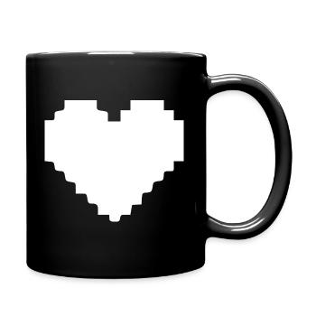 Weißes Herz weiß Pixelherz Geschenk  - Tasse einfarbig - Schwarz - Rechts