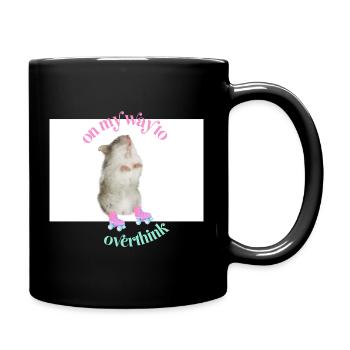 overthinking - Tasse einfarbig - Schwarz - Rechts