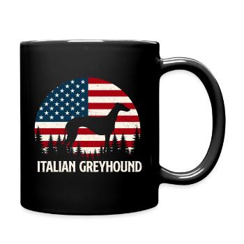 Italienischer Windhund Iggy Windhundrasse Pride - Tasse einfarbig - Schwarz - Rechts