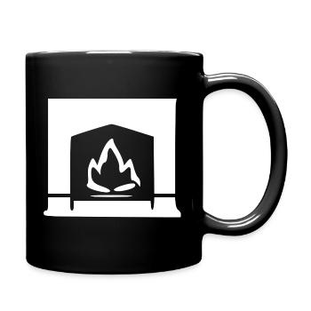 Fireplace Flame White Gift - Full Colour Mug - black - Right