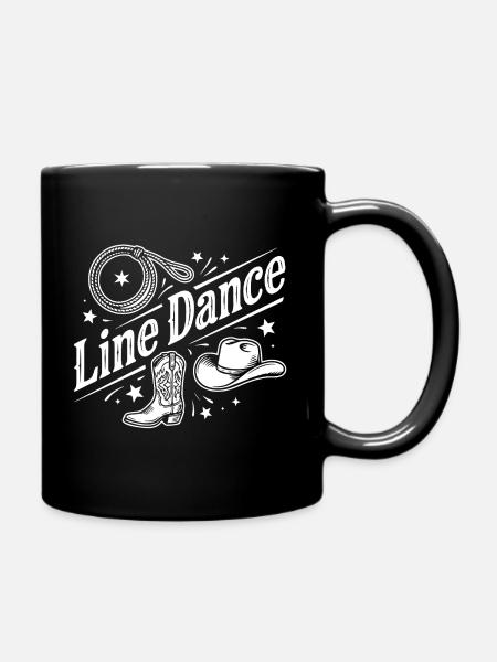 Line Dance Western Motiv - Tasse einfarbig - Schwarz