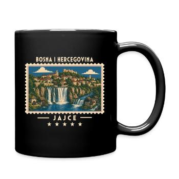 Bosnien und Herzegowina Jajce Vintage Reisemarke - Tasse einfarbig - Schwarz - Rechts