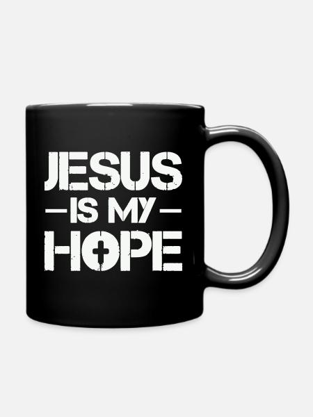 Jesus ist meine Hoffnung - Tasse einfarbig - Schwarz