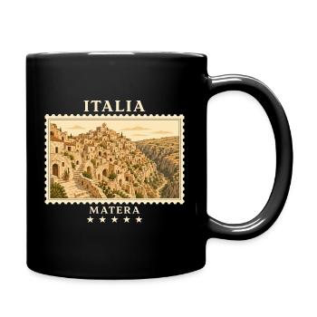 Italien Matera Vintage Reisemarke - Tasse einfarbig - Schwarz - Rechts