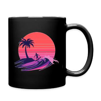Sunset Wave Rider - Full Colour Mug - black - Right