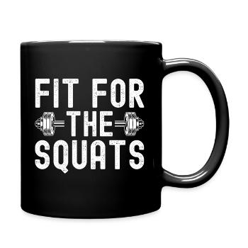 Gym Junkies Fit For The Squats Calisthenics - Full Colour Mug - black - Right