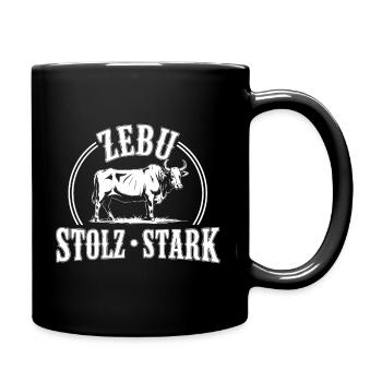 Zebu Stolz Stark Logo - Tasse einfarbig - Schwarz - Rechts