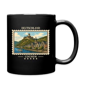 Deutschland Cochem Vintage Reisemarke - Tasse einfarbig - Schwarz - Rechts