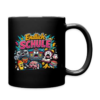 Endlich Schule - Freiheit war gestern - Tasse einfarbig - Schwarz - Rechts