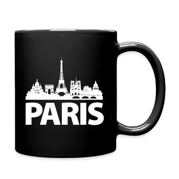 PARIS Skyline white - Full Colour Mug - black - Right