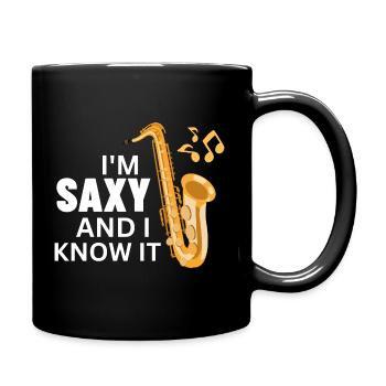 Lustiges Saxophonistengeschenk für Jazzmusiker - Tasse einfarbig - Schwarz - Rechts