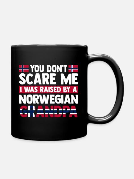 You don't scare me norwegian grandpa - Tasse einfarbig - Schwarz