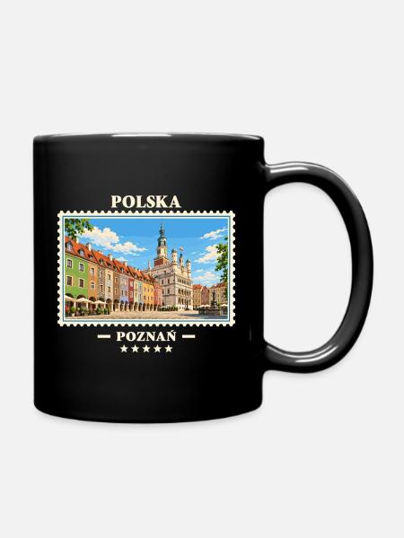 Polska Poznań Vintage Reisemarke - Tasse einfarbig - Schwarz