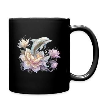Verzauberter keltischer Delfin. - Tasse einfarbig - Schwarz - Rechts