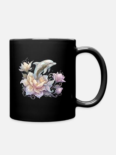 Verzauberter keltischer Delfin. - Tasse einfarbig - Schwarz