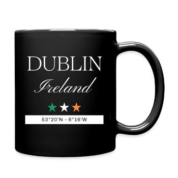 Dublin Irland Souvenir – Reise minimalistisch - Tasse einfarbig - Schwarz - Rechts