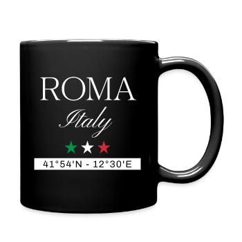Rom Italien Souvenir – Reise minimalistisch - Tasse einfarbig - Schwarz - Rechts