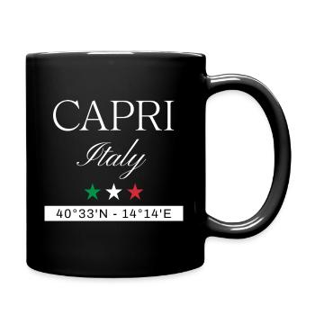 Capri Italien Souvenir – Reise minimalistisch - Tasse einfarbig - Schwarz - Rechts