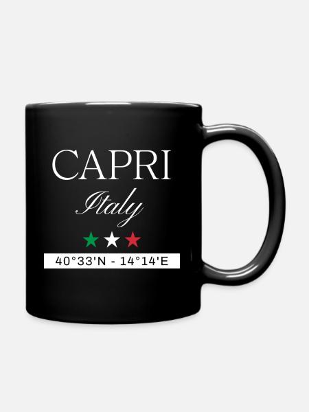 Capri Italien Souvenir – Reise minimalistisch - Tasse einfarbig - Schwarz