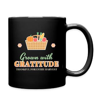 Mit Dankbarkeit angebaut Ernte im Thanksgiving-Garten - Tasse einfarbig - Schwarz - Rechts