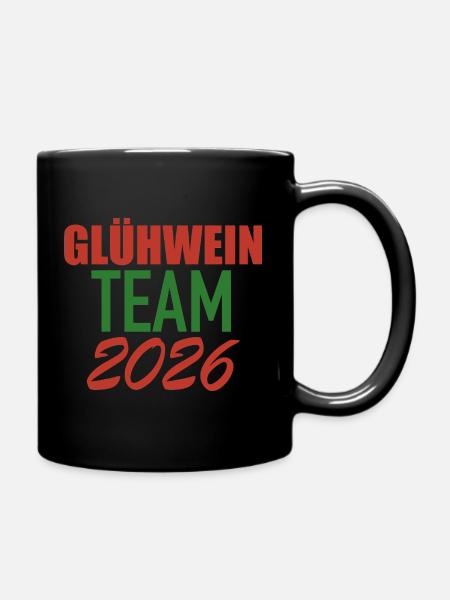 Glühwein Team 2026 - Tasse einfarbig - Schwarz
