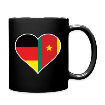 Germany Cameroon Heart | German Cameroonian Gift - Tasse einfarbig - Schwarz - Rechts