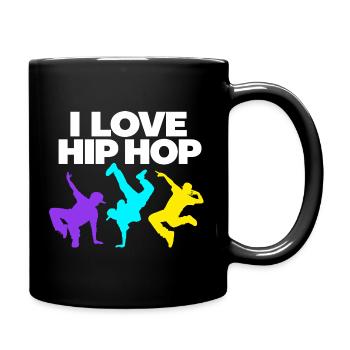 Ich liebe Hip-Hop-Vintage-Retro-Streetdance-Liebhaber - Tasse einfarbig - Schwarz - Rechts