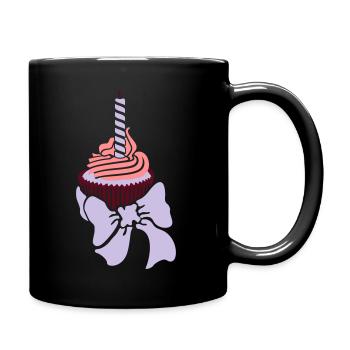 birthday cupcake / Geburtstagsmuffin (e, 2c) - Full Colour Mug - black - Right
