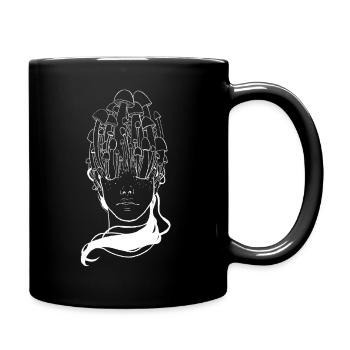 Magic Mushroom Head - Tasse einfarbig - Schwarz - Rechts