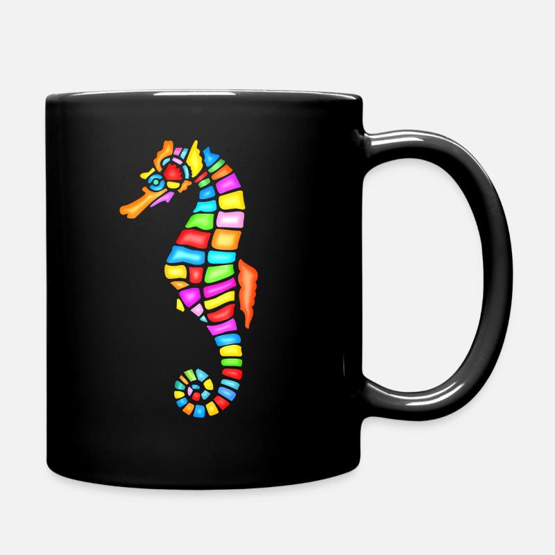 Hippocampe hippocampe animal marin sous l'eau - Mug uni - noir