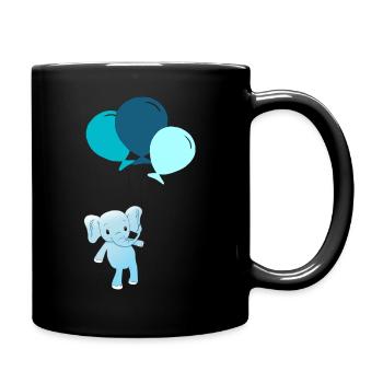 Customizable Elephant with balloons - Full Colour Mug - black - Right