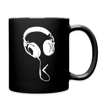 Headphones DJ music - Full Colour Mug - black - Right
