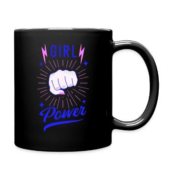 Girl Power Mädchen Frauen Power - Tasse einfarbig - Schwarz - Rechts