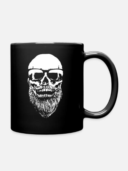 Bart Skull Hipster - Tasse einfarbig - Schwarz