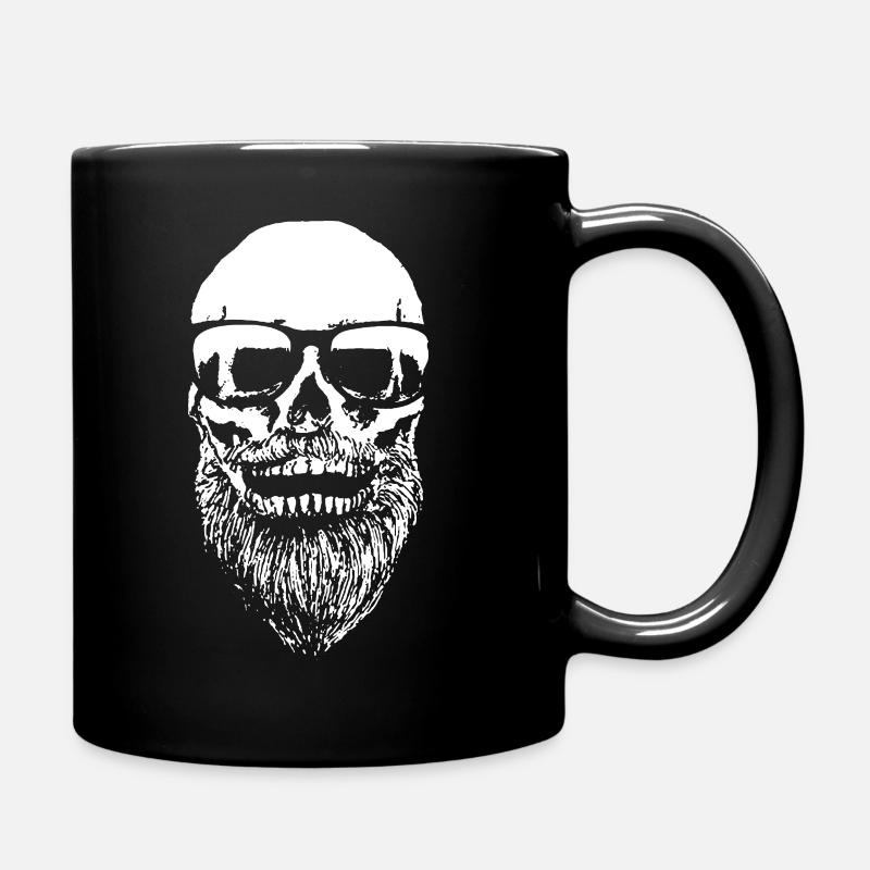 Bart Skull Hipster - Tasse einfarbig - Schwarz