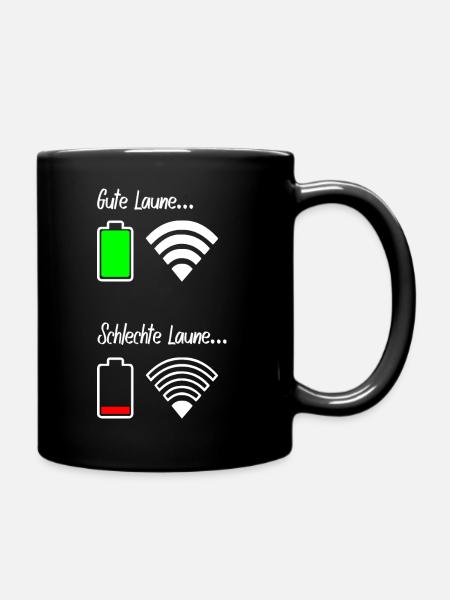 Smartphone Gamer Gute Laune Geschenk - Tasse einfarbig - Schwarz