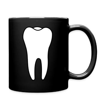 Zahn - Tasse einfarbig - Schwarz - Rechts