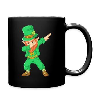 St. Patricks Day Tupfender Kobold - Tasse einfarbig - Schwarz - Rechts