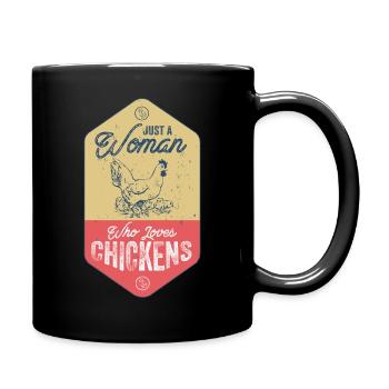 Just A Woman Who Loves Chickens - Full Colour Mug - black - Right