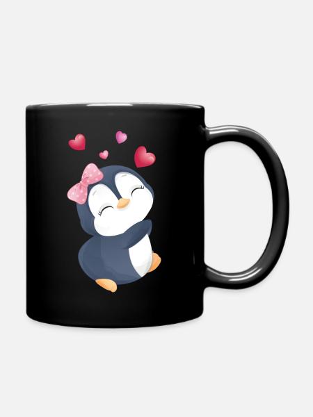 Pingouin amoureux - Mug uni - noir