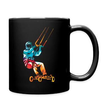 Kite landboarding - Mug uni - noir - Droite