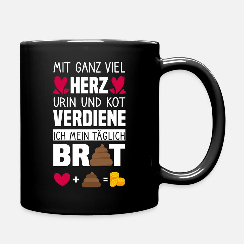 Seine Majestät der Pfleger Lustige Altenpfleger - Tasse einfarbig - Schwarz