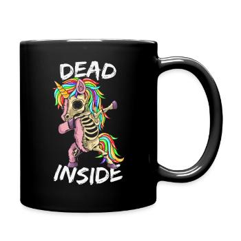 Dead Inside Dab Dabbing Einhorn Unicorn Humor - Full Colour Mug - black - Right